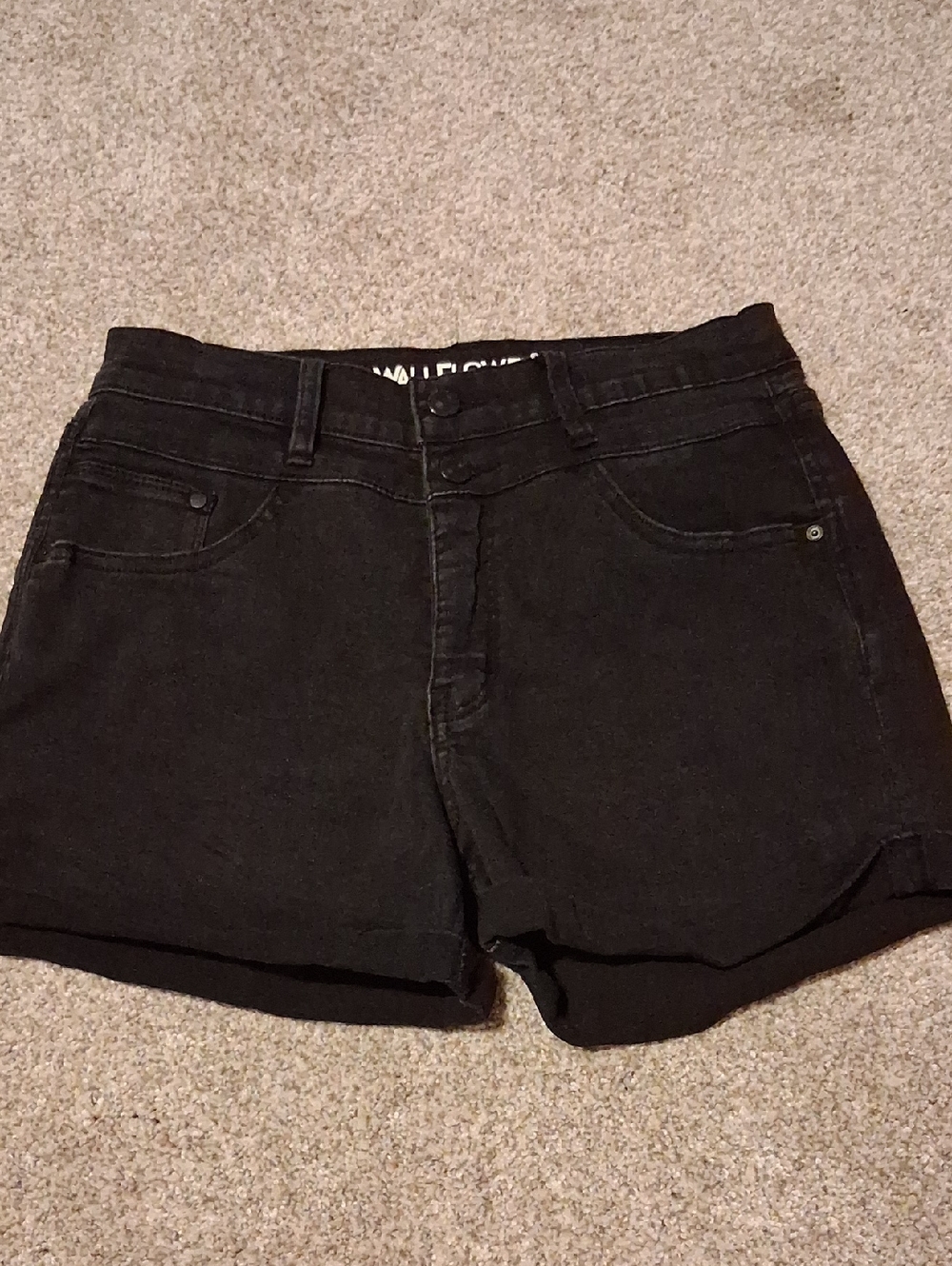 Wallflower Black Denim High-Rise Shorts